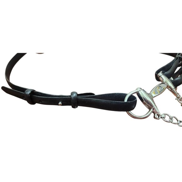 Lauren Ralph Lauren Black Leather Equestrian Bit Chain Belt Silver Hardware XL - Picture 6 of 12